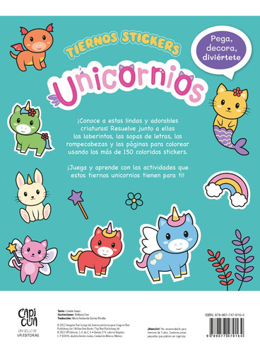 Tiernos Stickers - Unicornios - Original - Editorial V&r
