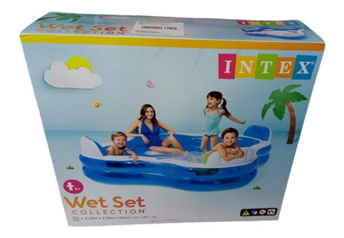 Alberca Intex Piscina Inflable Con Asientos 2.29x2.29x66cm