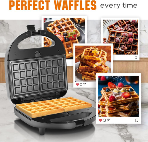 Aigostar Sandwich Maker 3 En 1 Grill Panini Waffle 750w