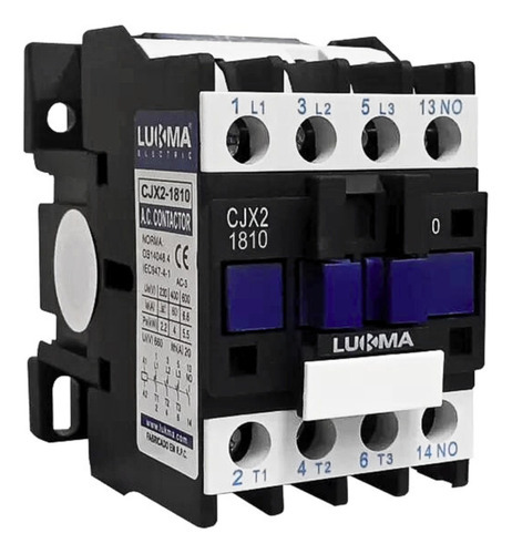 Contator De Potência Lukma 18a 1na Cjx2 220v 3 Polos