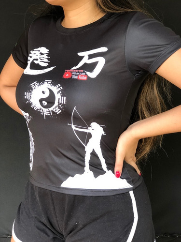 Imagem 8 de 10 de Kit 2 Blusa+2bonés Baby Look Feminino Yorozuya +frete Grátis