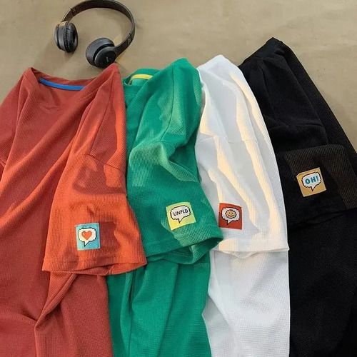 Camiseta Holgada De Verano Con Cuello Redondo Y Manga Corta