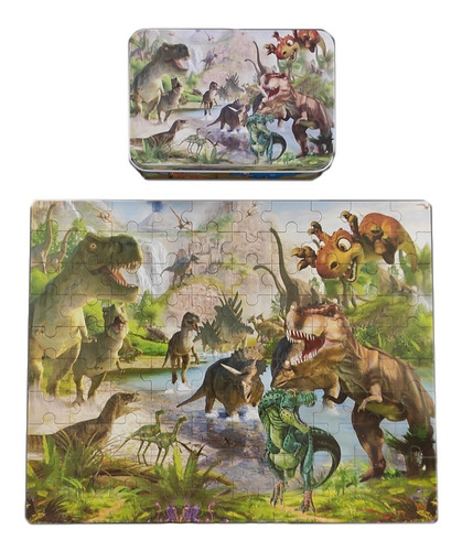 Imagen 2 de 6 de Rompecabezas Dinosaurio Para Niño Regala Juguete, 100 Piezas