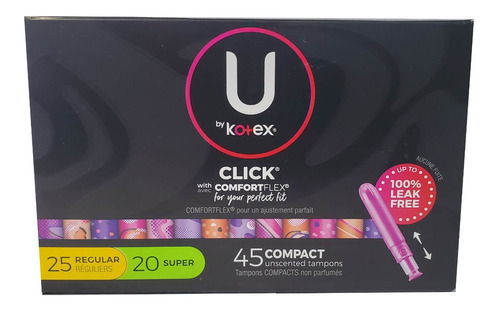 45 Tampones Compactos U By Kotex Click Regular/súper *sk