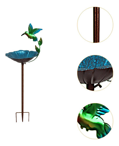 Bañera De Metal Para Pájaros Para Exterior, Comedero Para Pá