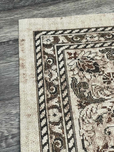 Imagen 7 de 10 de Alfombra Tipo Persa Natural Gris Grande 150x200cm Kreatex