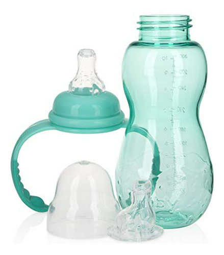 Botella Antiderrame Nuby 3 Etapas Tritan, 10 Oz, Teal