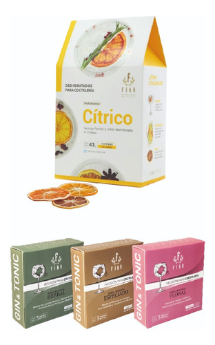 Kit Gin Tonic Saquitos Botanicos Y Citricos Deshidratados