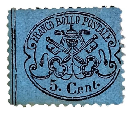 Estampilla Est. Pontificios - Vaticano 5 Cent.-yv14