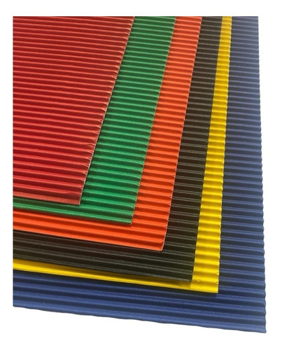 6 Pliegos Cartón Microcorrugado Color Surtido 25x35cm 