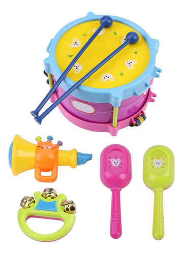 Mz Tambor De Juguete For Niños, 7 Piezas, Instrumento