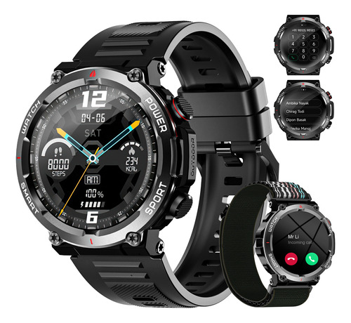 Reloj Inteligente Smart Watch Reloj Militar  Para Hombre Función De Llamada A Prueba De Caídas Impermeable Antimagnético