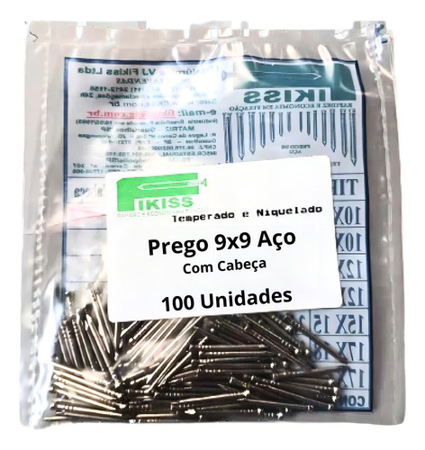 Pregos Cabeça C/ Cabeça Corpo Liso Ponta París Fikiss 9x9