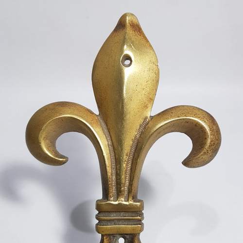 Imagen 4 de 8 de Antigua Percha Bronce Flor De Liz Para Baño Mag 60140