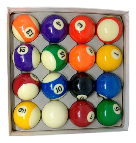 Bolas De Pool Caja Con 16 Bolas De Resina 5,7 Cm