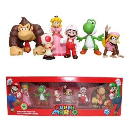 Mario Bros Figuras Set Completo De 6 Pcs Juguetes Pvc 7 Cm