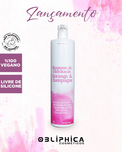 Shampoo Morango E Champagne Hidratação Kaedo Obliphica 1l