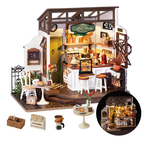 Kit De Casa En Miniatura Para Bricolaje Café Encantado Ver