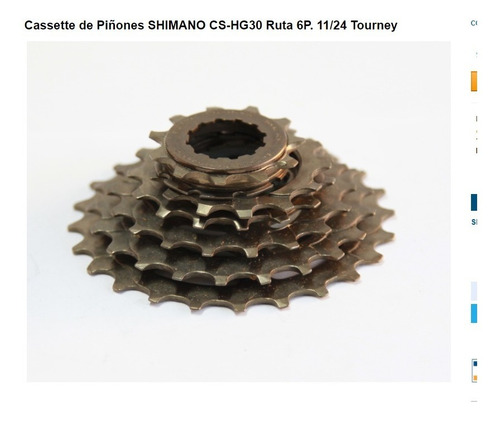 Imagen 7 de 7 de Cassette Shimano 6 Velocidades Hg30 11-24t Tourney