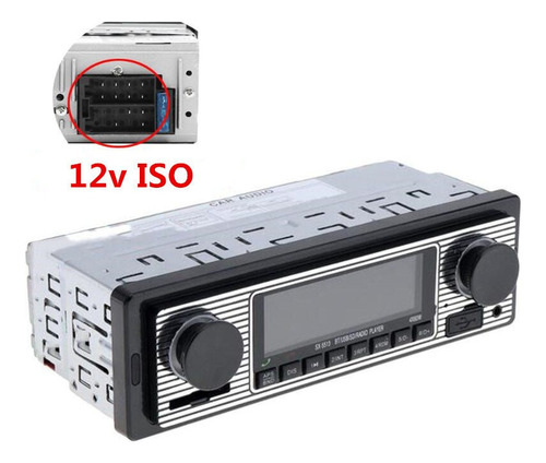 1din Retro Vintage Coche Estéreo Con Bluetooth Aux Usb Fm