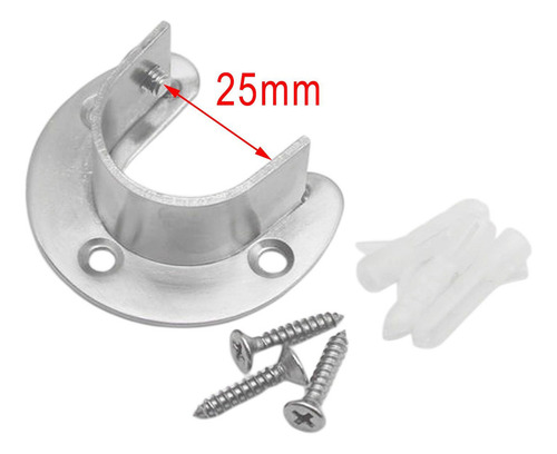 4x Socket De Varilla De Acero Inoxidable Brida Rob 25mm