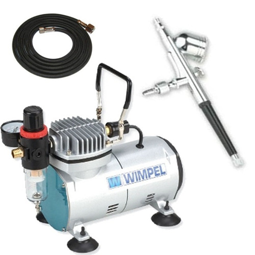 Kit Compressor + Aerógrafo Mp-1001 Wimpel + Mangueira