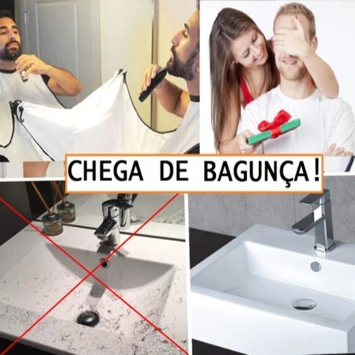 Imagem 2 de 6 de Avental Para Barbear Toalha Espelho Capa Corte Barba Cabelo