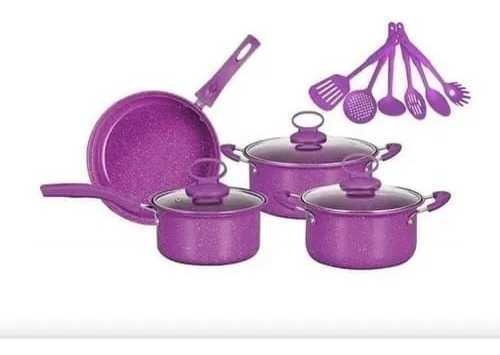 Juego De Ollas Cocina Antiadherente Set De Bateria 14 Piezas