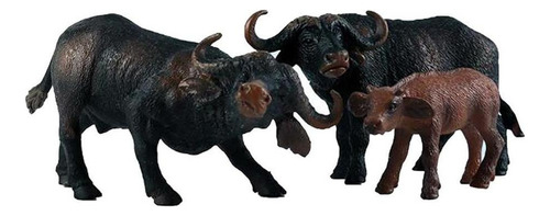 Para 3 Peças Modelos De Búfalo Coleção De Brinquedos Para