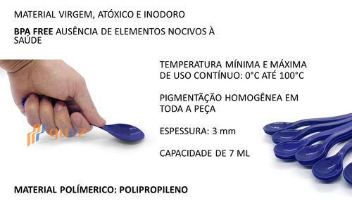 Colher Escolar Azul 7 Ml Em Pp Merenda Lanches - Kit 150 Un