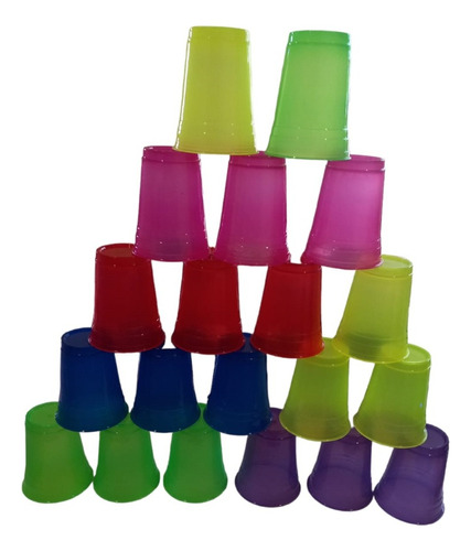 36 Vasos Color Neón Fiesta Bebidas 500ml Mayoreo