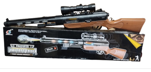 Escopeta Rifle Ametralladora Con Luz Y Sonido En Caja