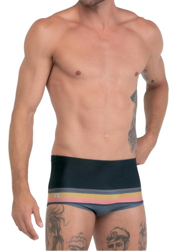 Sunga Slip Estampado Beachwear Piscina Moda Praia Masculino