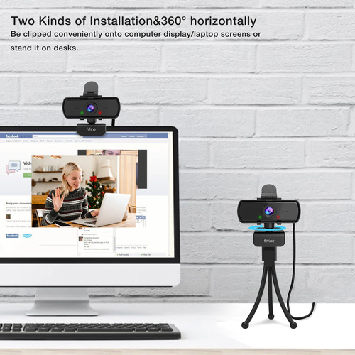 Webcam Fifine K420 Usb Hd 1440p 30fps 2k C Microfone E Tripé