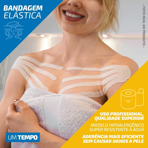 Fita Fisioterapia Tape Bandagem Funcional Adesiva Elástica