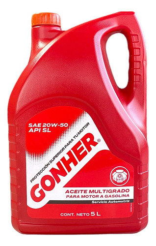 Aceite Motor Gonher Multigrado Api Sl 20w50 5 Lts