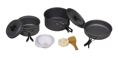 Set De Cocina Camping Aluminio P / 2 Personas Sarten Olla Y+