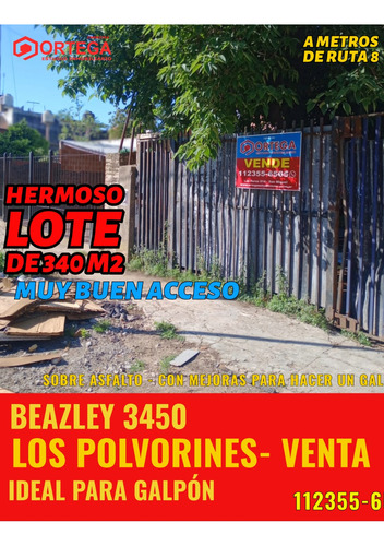 Venta De Lote Sobre Calle Beazley A Metros De Ruta 8 Y Calle 9 De Julio, Los Polvorines