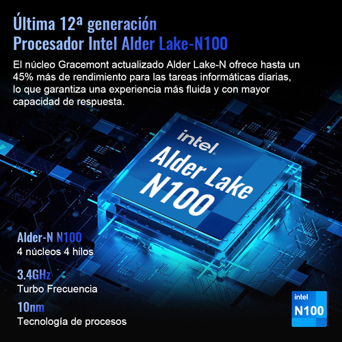 CHUWI Laptop 15.6 Pulgadas, 8GB LPDDR5 RAM 256GB SSD, Intel N100, Computadora portátil con Windows 11, 2K IPS, 1TB SSD Expand, WiFi 6, BT5.2, Tipo C, 5000mAh, RJ-45, HDMI