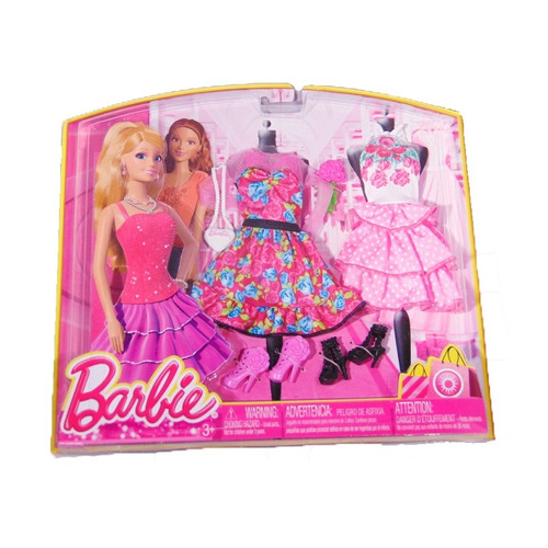 Set Ropa Vestidos Flores Y Accesorios Barbie Life Fashion