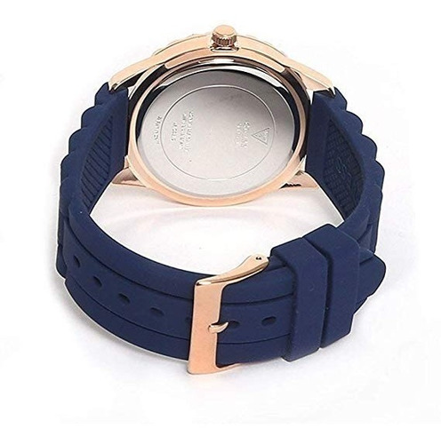 Reloj Dama Guess Acero Y Silicon Azul Y Oro W1095l2 Original