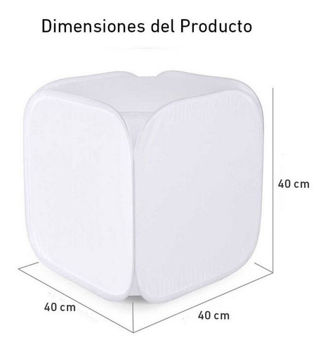 Imagen 5 de 6 de Cubo Caja De Luz Para Fotos Fotografía 40cm. Ps03