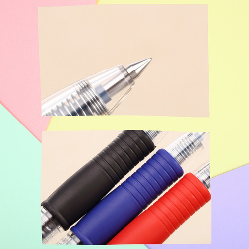 Imagen 3 de 8 de Pack 4 Lápiz Pasta Tinta Gel 0.7mm Azul, Negro Y Rojo