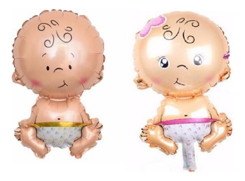 Kit Balão Bebê Menino E Menina Festa Chá Revelação 78cm Cor Azul E Rosa Menino E Menino
