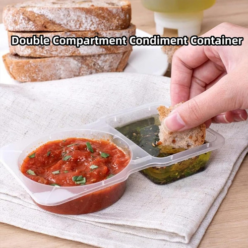 10/15/20/30/40/50 Pack Double Compartment Condiment