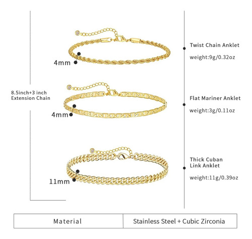 Yysuniee Tobillera De Color Dorado Para Mujer, Tobilleras Ap