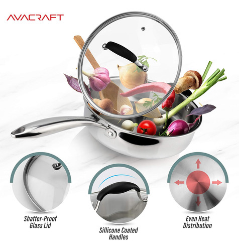 Sartén De Salte De Acero Inoxidable De Tri-capa Avacraft Con