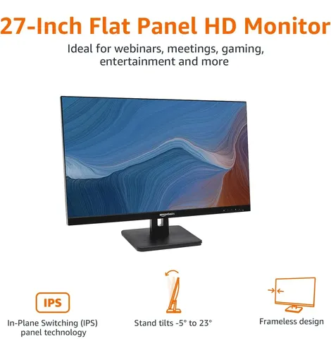Monitor 27 Amazon Basics Fhd 1080p 75hz Ips | Parcelamento sem juros