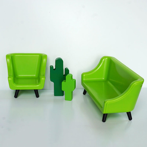 Mini Sofá Para Casa De Muñecas En Miniatura, Largo
