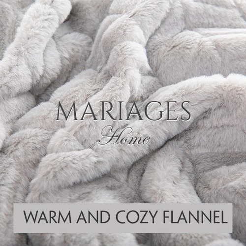 Frazada Mariages Home Salamanca Flannel edredón queen color azul con diseño lisa de 240cm x 230cm